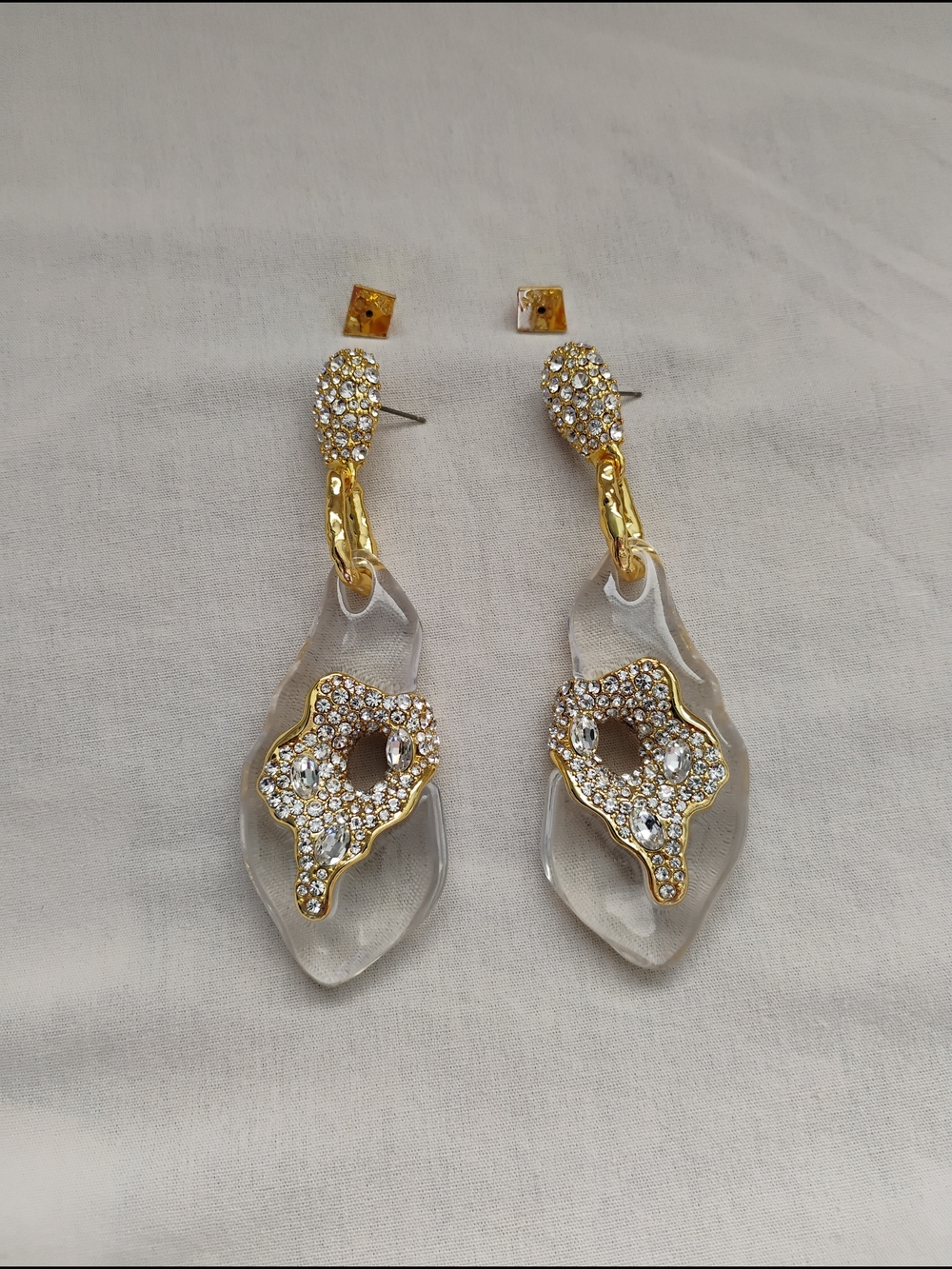 Alexis Bittar Liquid Lucite Crystal Pavé Geode Drop Earring - Picture 6 of 7